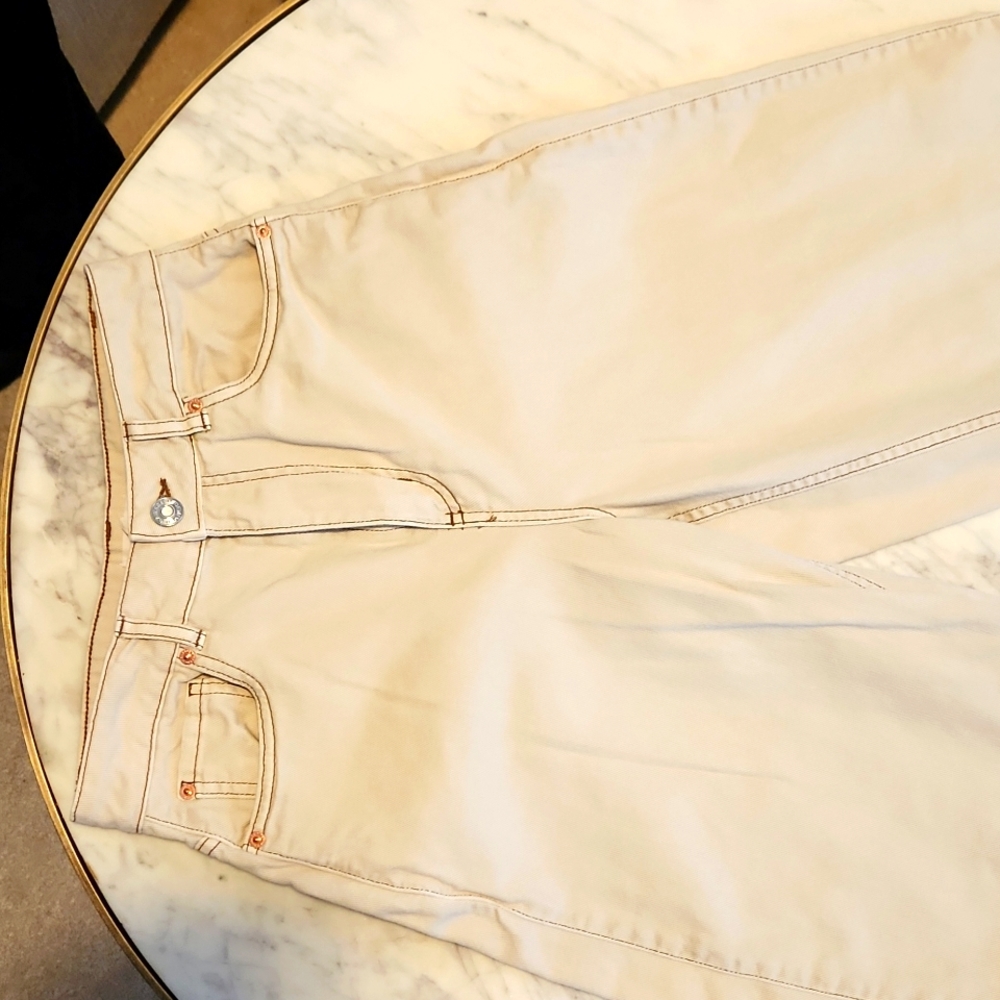 Garage jeans - tan with brown stitching.size 01